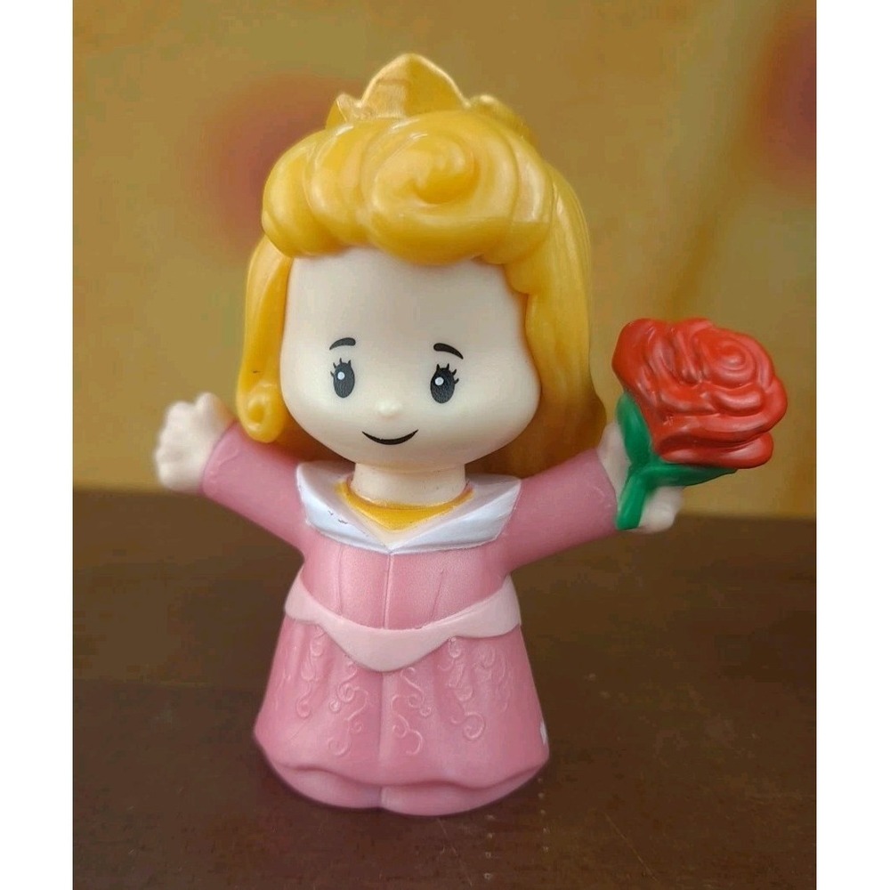 Fisher Price Little People Aurora Sleeping Beauty W/Red Rose Disney Princess